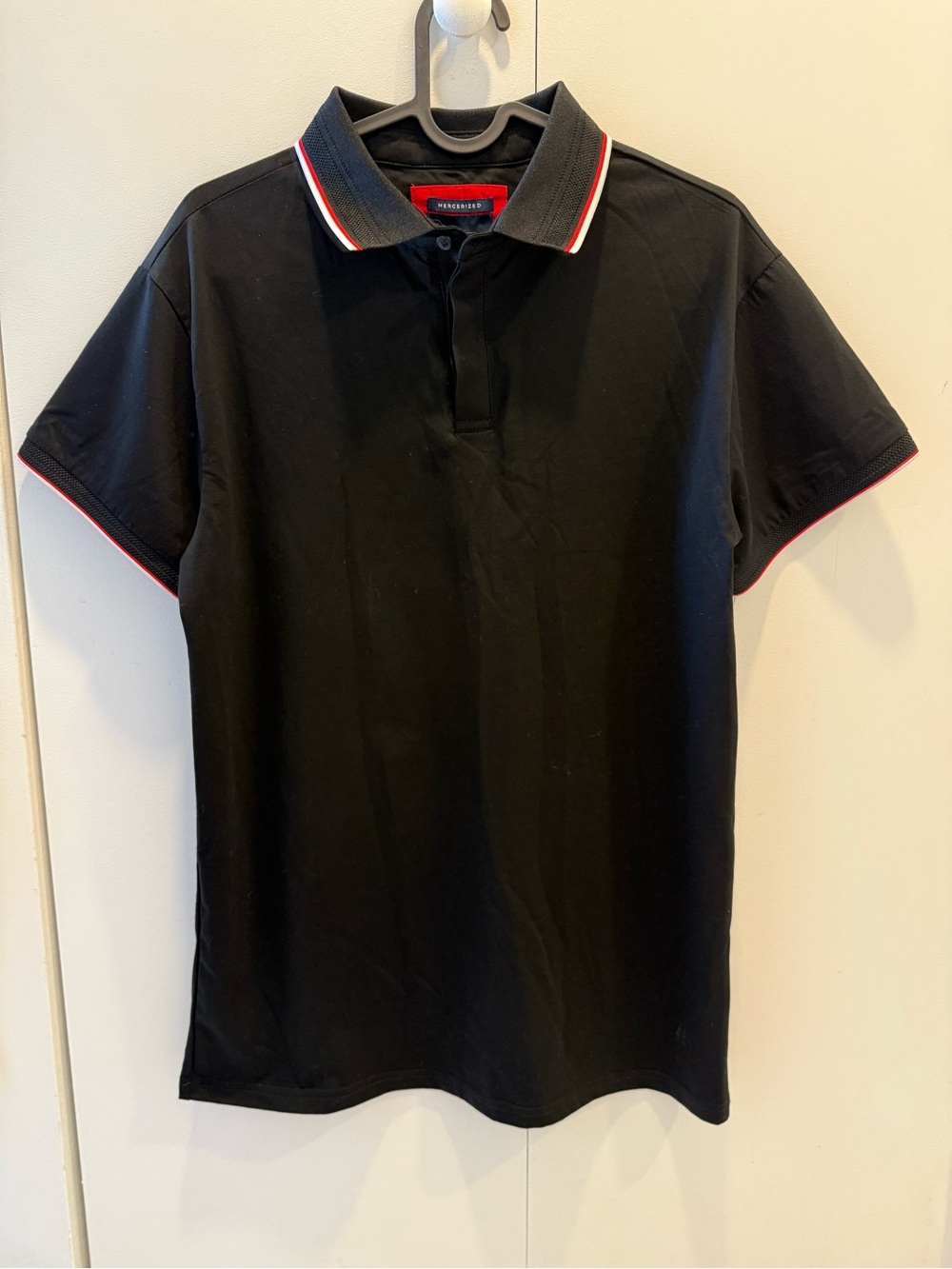 Marc New York Black Polo with Red & White Trim